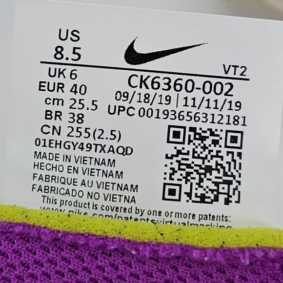 Nike Renew Run Platinum Tint Vivid Purple Womens 8.5 Shoes Sneakers - Picture 12 of 12